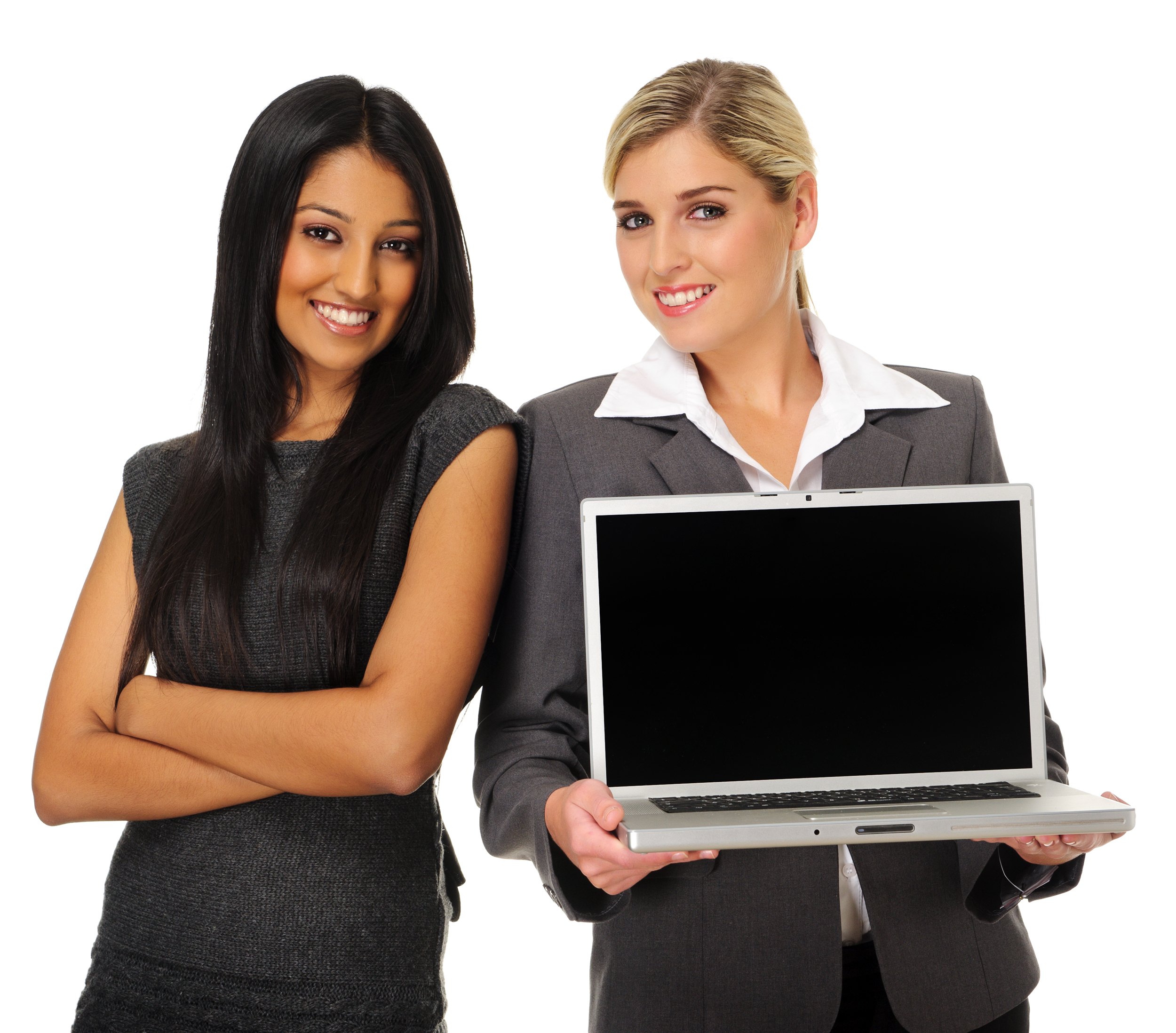 Team,Of,Confident,Business,Women,With,Laptop,For,Presentation